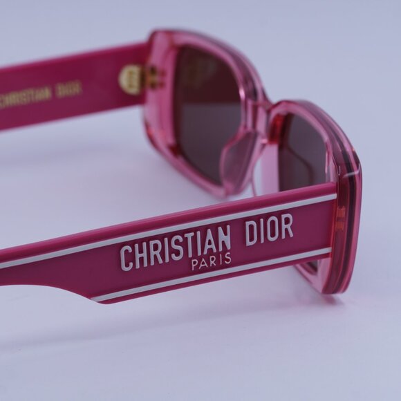 Dior WILDIOR S2U 73D0 Sunglasses Fuchsia Rectangle Frame, Bordeaux Lenses - Picture 13 of 14